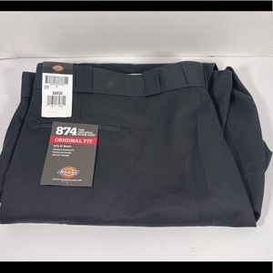 NWT Mens Dickies Original Fit 874 The Original Work Pant 54 x 30 Black Hemmed